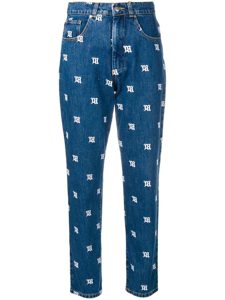 Misbhv All-over Logo Tapered Jeans - Blue