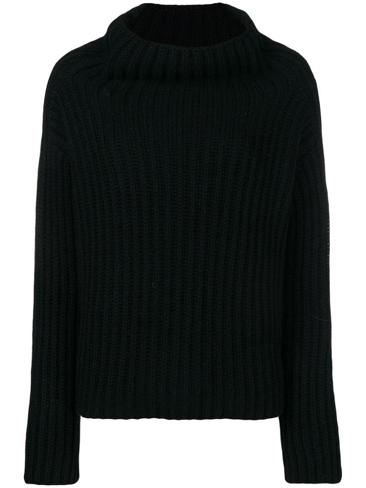 Kristensen Du Nord Chunky Rib Funnel-neck Sweater - Black