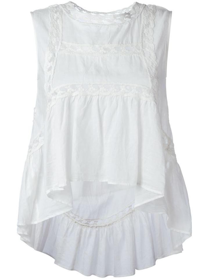 Mes Demoiselles Crochet Detailing Cropped Blouse