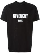 Givenchy Distressed Logo Print T-shirt, Men's, Size: Large, Black, Cotton/polyester