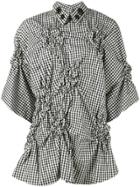 Simone Rocha Ruched Gingham Top - Black