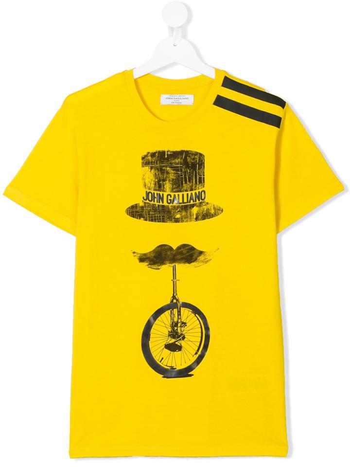 John Galliano Kids Teen Logo Print T-shirt - Yellow & Orange