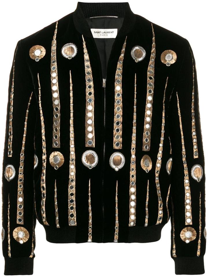 Saint Laurent Teddy Varsity Jacket - Black