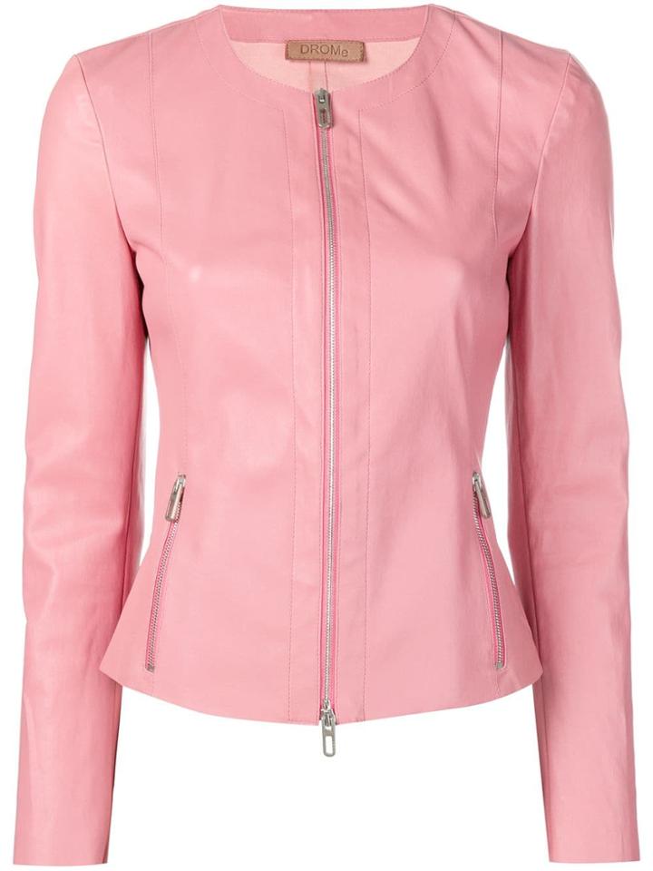 Drome Zipped Leather Jacket - Pink