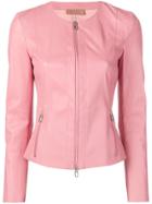Drome Zipped Leather Jacket - Pink