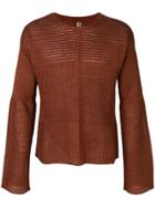 Rick Owens Ribbed Panel Jumper - Brown