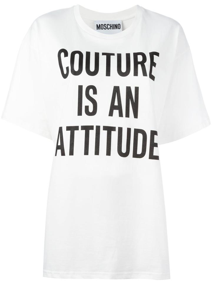 Moschino Printed Loose Fit T-shirt - White