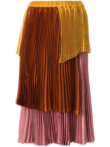 Neul Layered Pleated Skirt - Multicolour