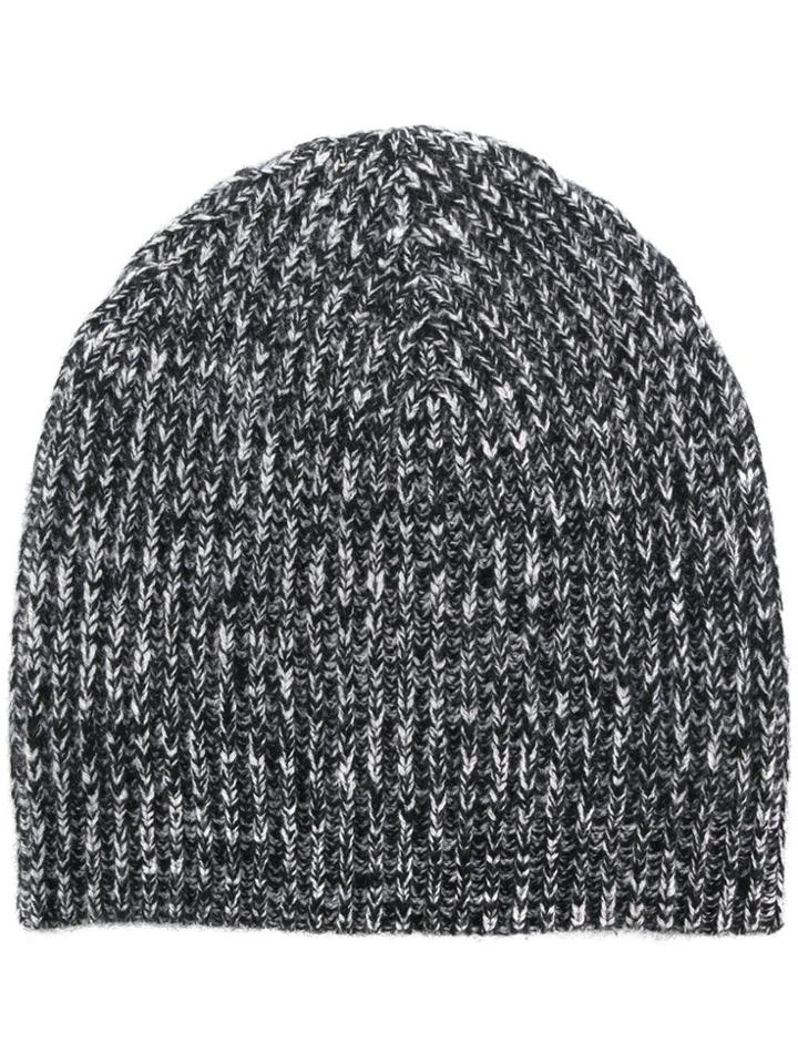Cashmere In Love Melange Knitted Beanie - Grey