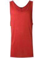 Osklen Round Neck Tank Top, Men's, Size: P, Red, Linen/flax/viscose