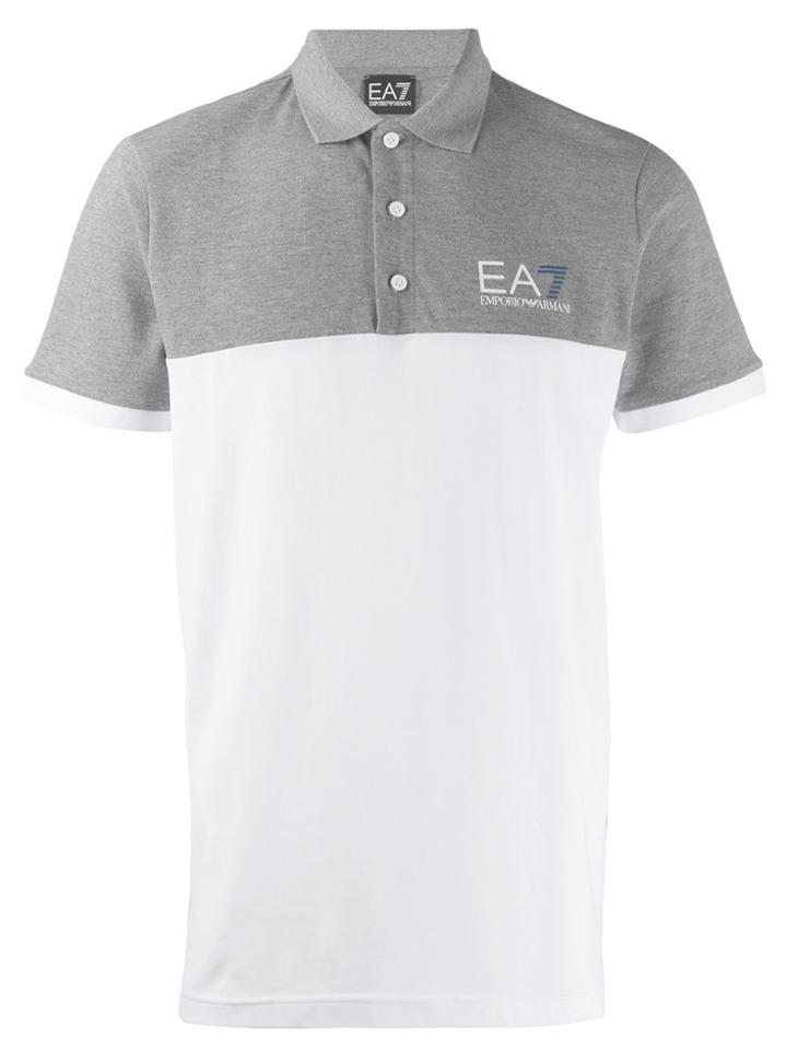 Ea7 Emporio Armani Two-tone Polo Shirt - Grey