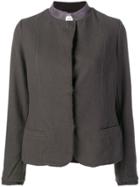 Kristensen Du Nord Contrast Collar Fitted Jacket - Grey