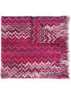 Missoni Zig-zag Knit Scarf, Men's, Pink/purple, Acrylic/polyamide