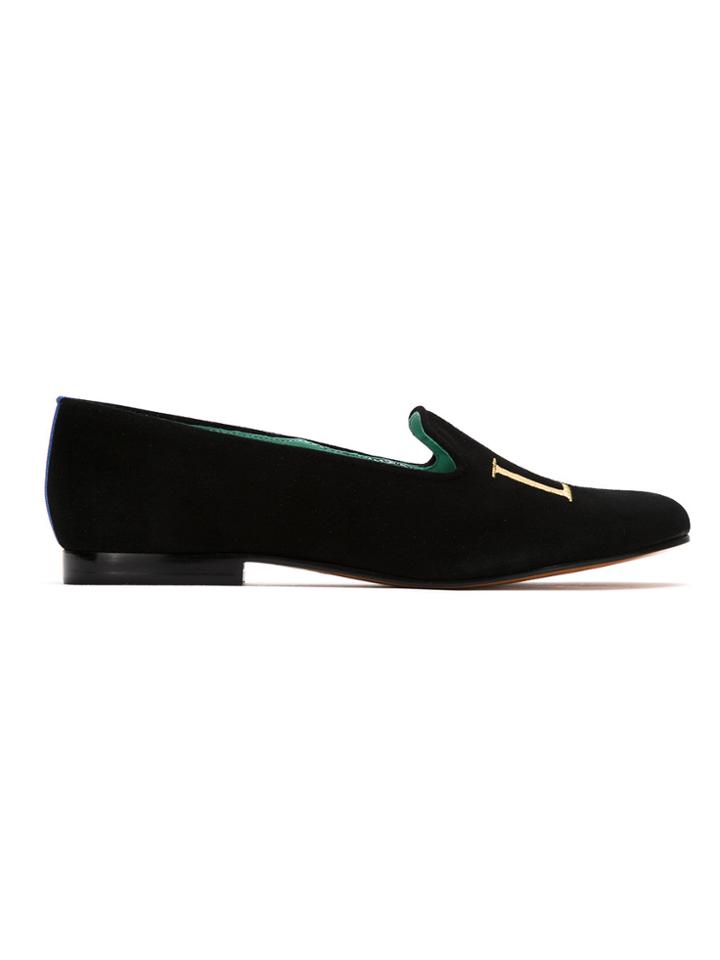 Blue Bird Shoes Love Suede Slippers - Black