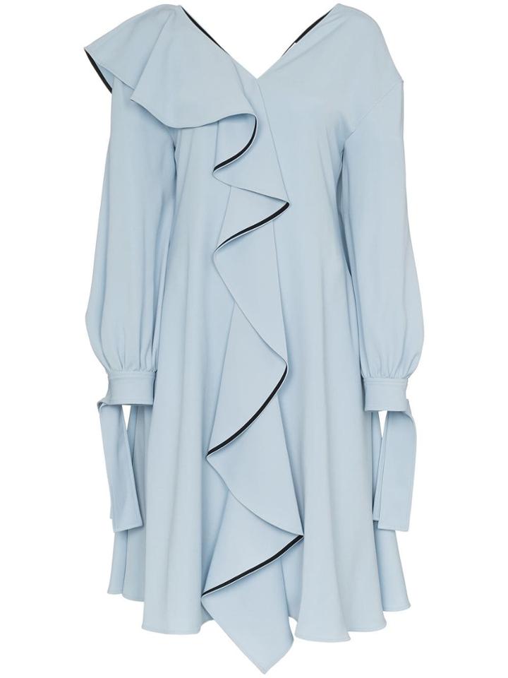 Adeam Ruffle Detail Dress - Blue