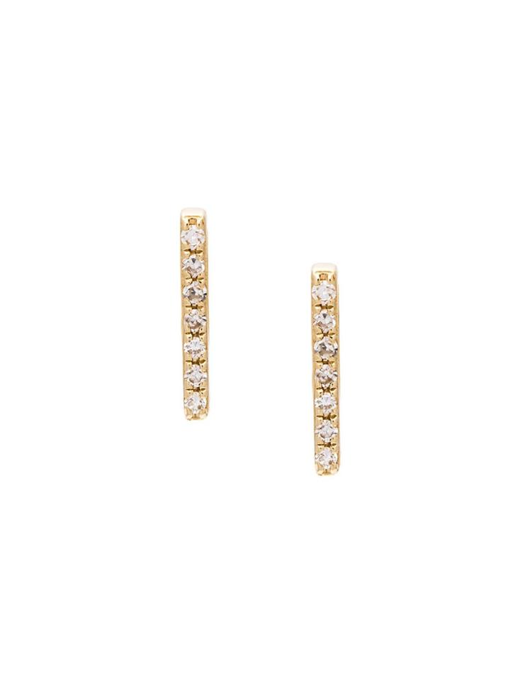 Ef Collection Diamond Bar Stud Earrings - Metallic