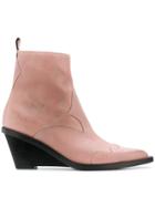 Mm6 Maison Margiela Ankle Height Wedge Boot - Pink