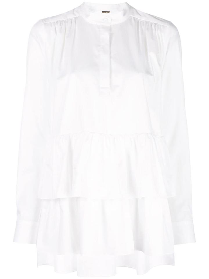 Adam Lippes Poplin Ruffled Shirt - White
