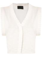 Andrea Bogosian Pleated Trim Poncho Blouse - White