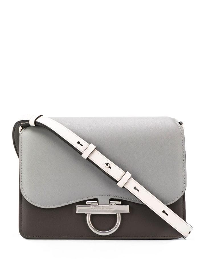 Salvatore Ferragamo Classic Flab Two-tone Shoulder Bag - Grey