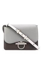 Salvatore Ferragamo Classic Flab Two-tone Shoulder Bag - Grey