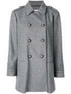 Red Valentino Fitted Double-breasted Coat - Grey