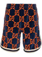 Gucci Knee Length Logo Printed Shorts - Blue