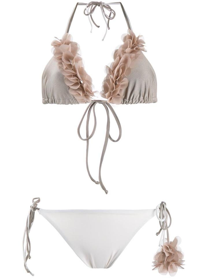 La Reveche Floral Triangle Bikini - Neutrals