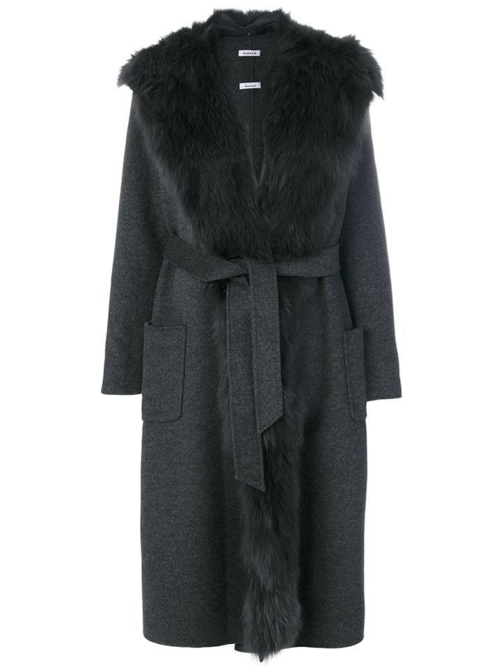 P.a.r.o.s.h. Open Front Long Coat - Grey