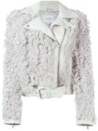 Dagmar Faux Fur Panel Biker Jacket