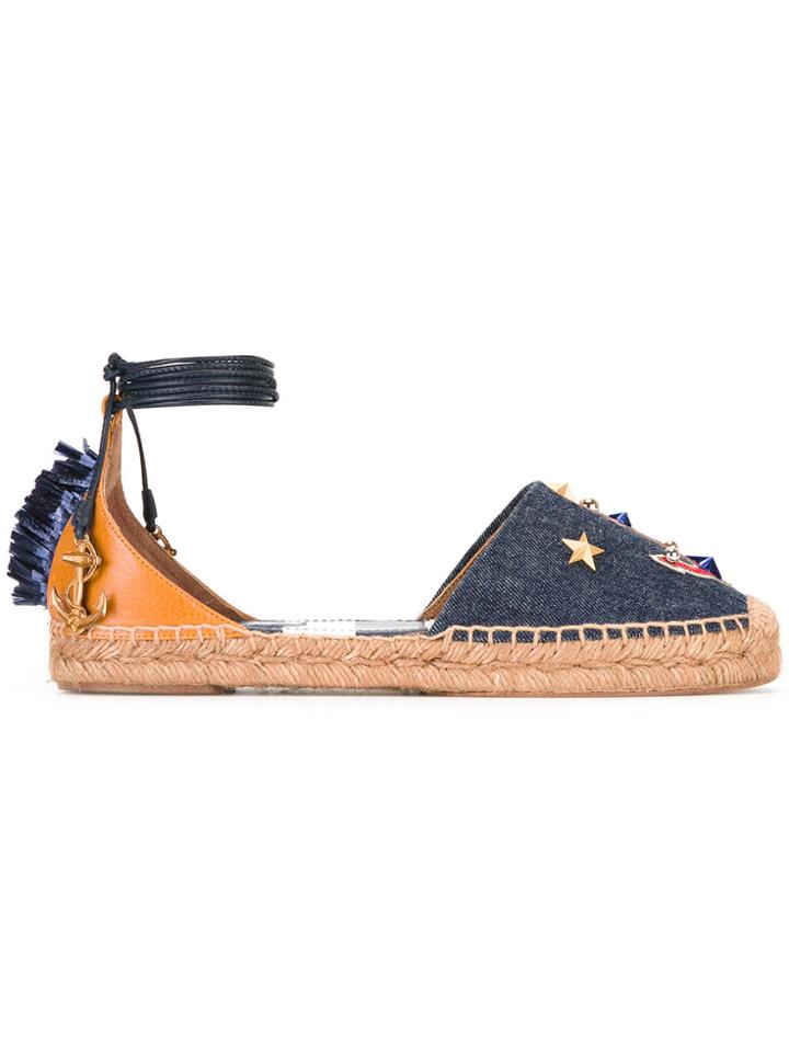 Dolce & Gabbana Denim Anchor Espadrilles - Blue