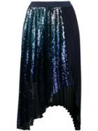 Pinko Pleated Sequinned Skirt - Blue