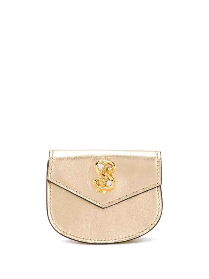 Moschino Embellished Dollar Sign Plaque Purse - Gold