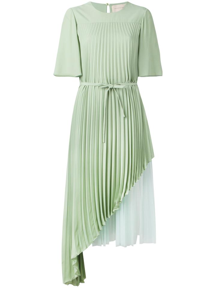 Christopher Kane Pleated Layered Dress - Green