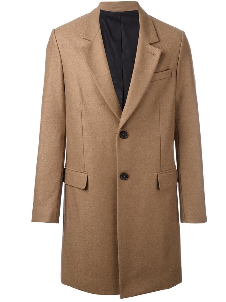 Ami Alexandre Mattiussi Single Breasted Coat, Men's, Size: 50, Nude/neutrals, Cotton/polyamide/acetate/wool