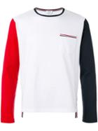 Thom Browne Colour Block T-shirt, Men's, Size: 4, Red, Cotton