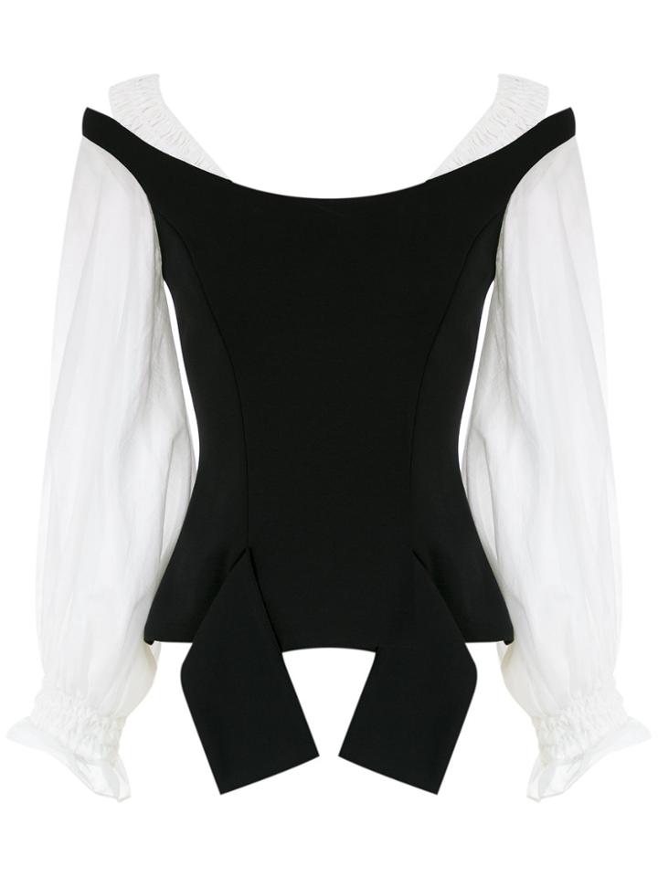 Gloria Coelho Bicolour Longsleeved Blouse - Black