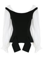 Gloria Coelho Bicolour Longsleeved Blouse - Black