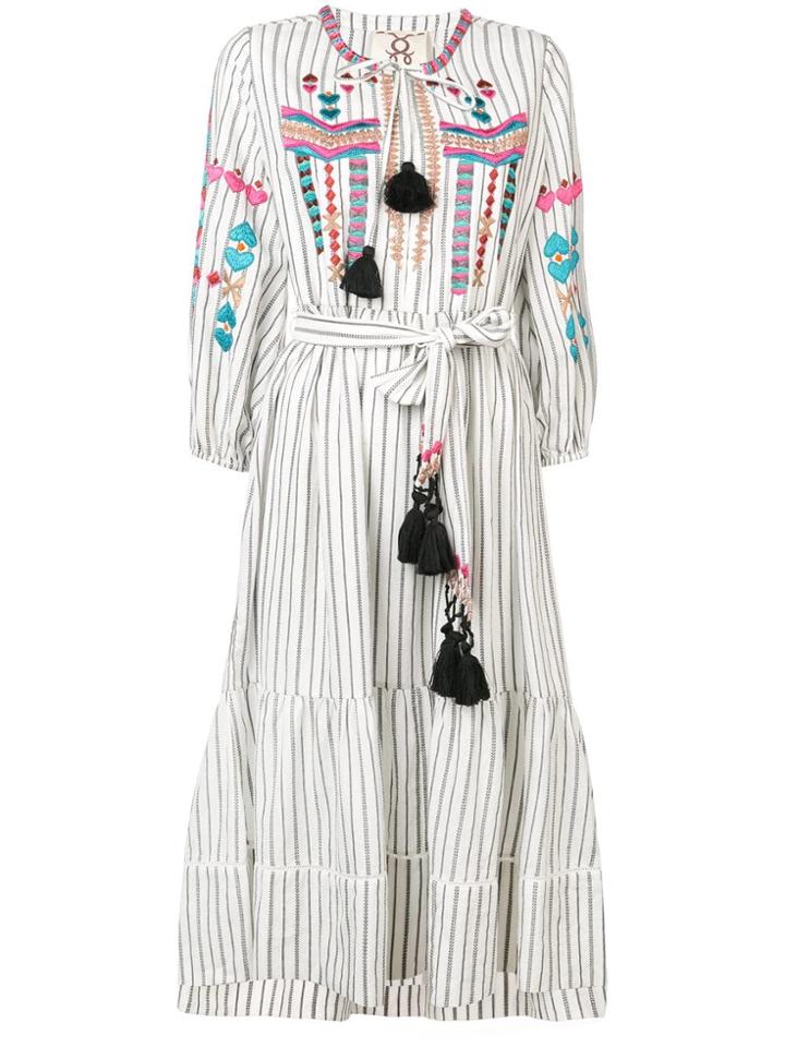 Figue Noor Stripe Dress - White