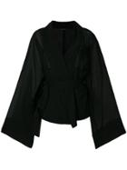 Ann Demeulemeester Embroidered Short Kimono - Black