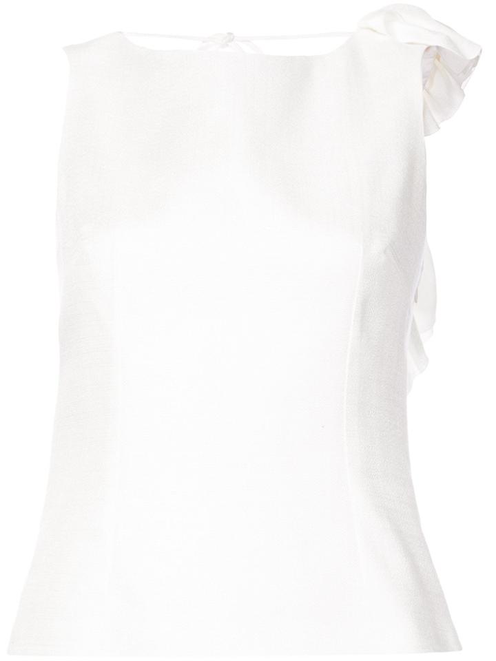Delpozo Ruffle Trim Sleeveless Blouse - White