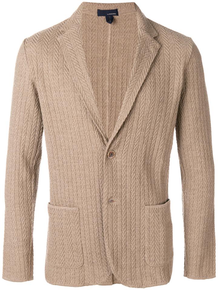 Lardini Patterned Knit Blazer - Brown