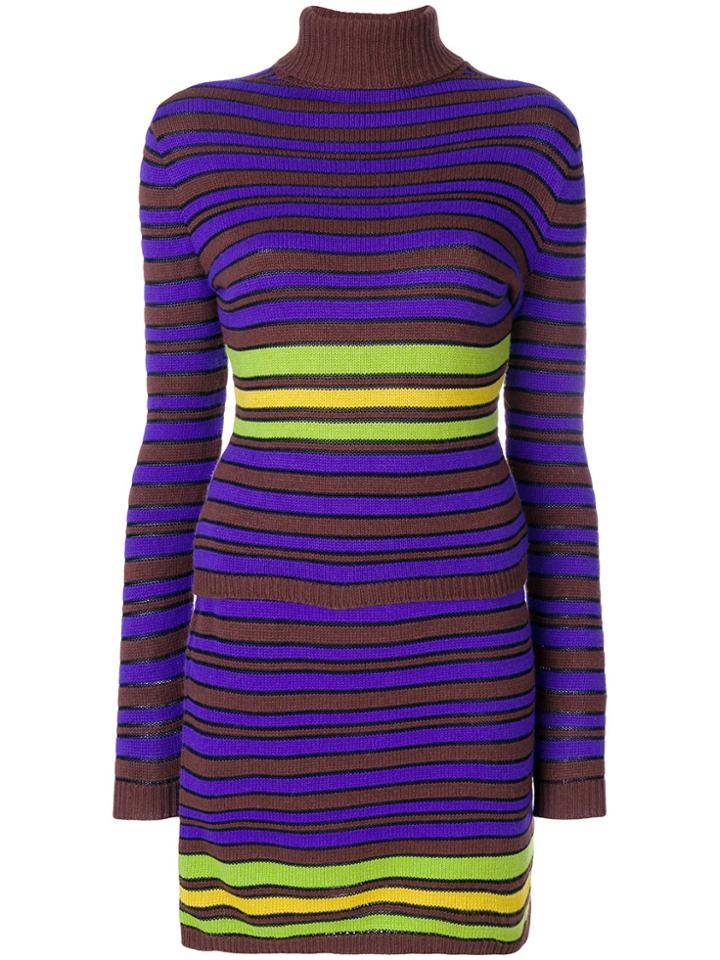 Versace Vintage Striped Knitted Set - Pink & Purple