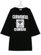Moschino Kids Teen Safety Pin Question Logo Dress - Black
