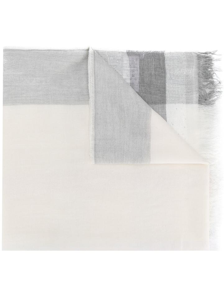 Fabiana Filippi Striped Edge Scarf - Grey