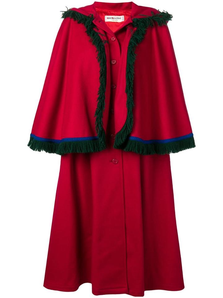 Yves Saint Laurent Vintage 1980's Cape Coat - Red