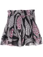 Isabel Marant Ewell Smocked Shorts - Black