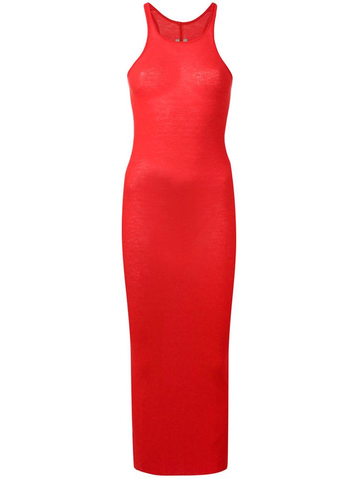 Rick Owens Racer Back Dress, Women's, Size: 44, Red, Viscose/silk