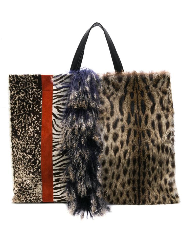 Liska Fur Tote Bag - Neutrals