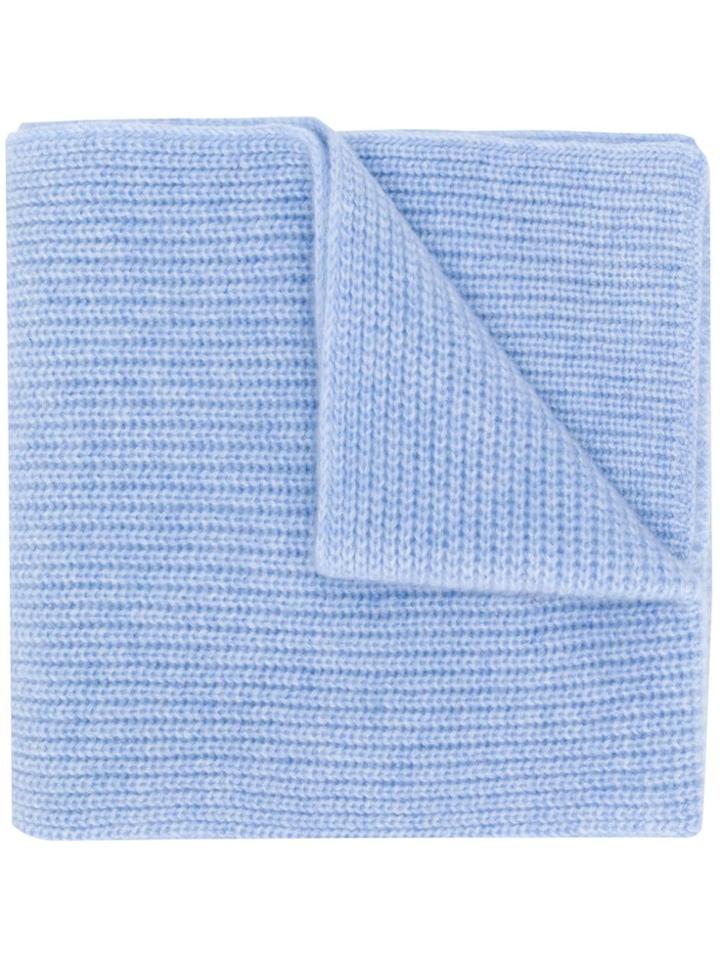 N.peal Chunky Ribbed Cashmere Scarf - Blue